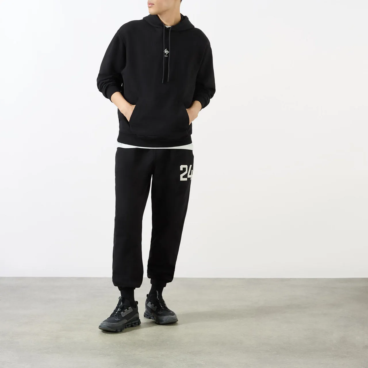 247 BY REPRESENT Gym Logo Drawstring Hoodie - Black