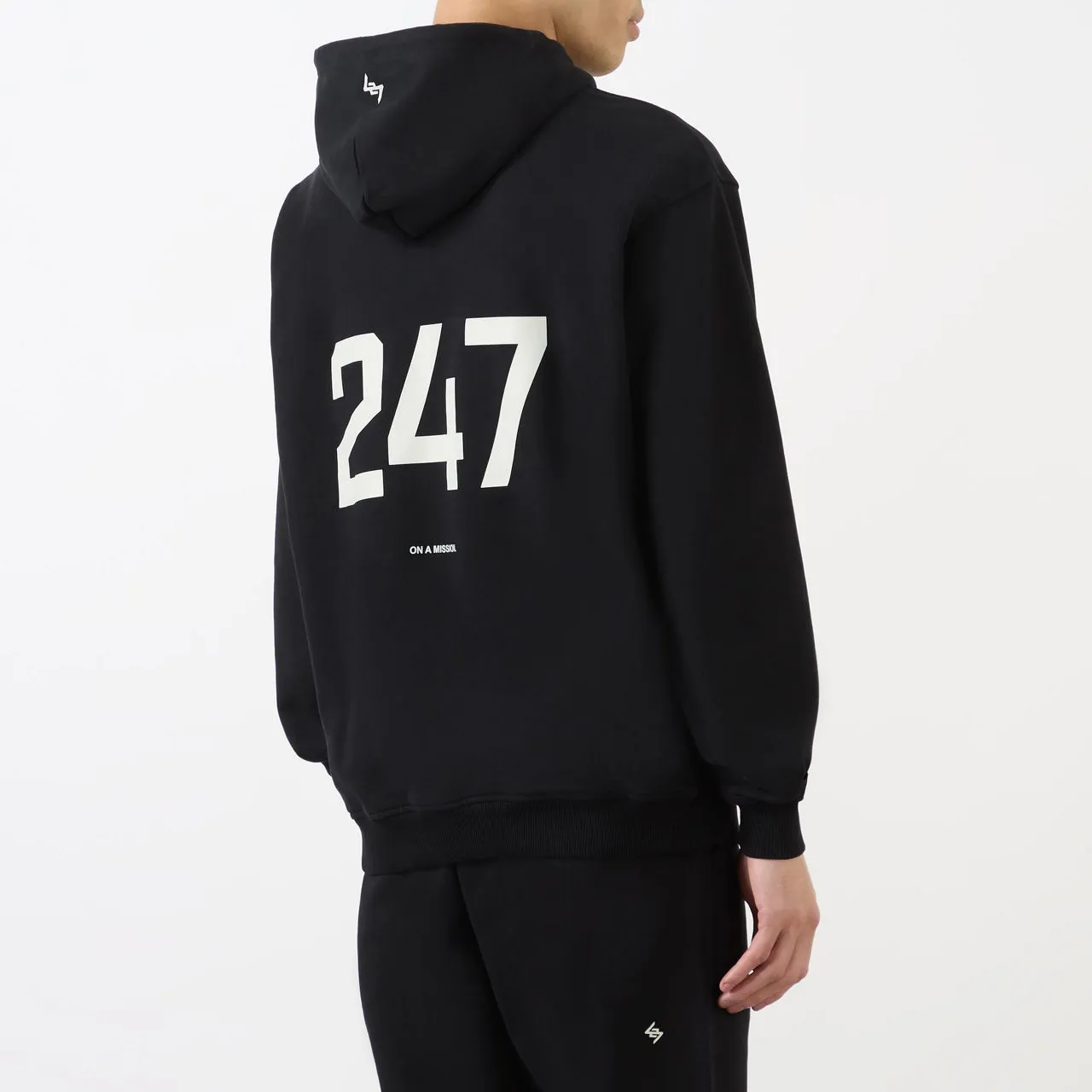 247 BY REPRESENT Gym Logo Drawstring Hoodie - Black