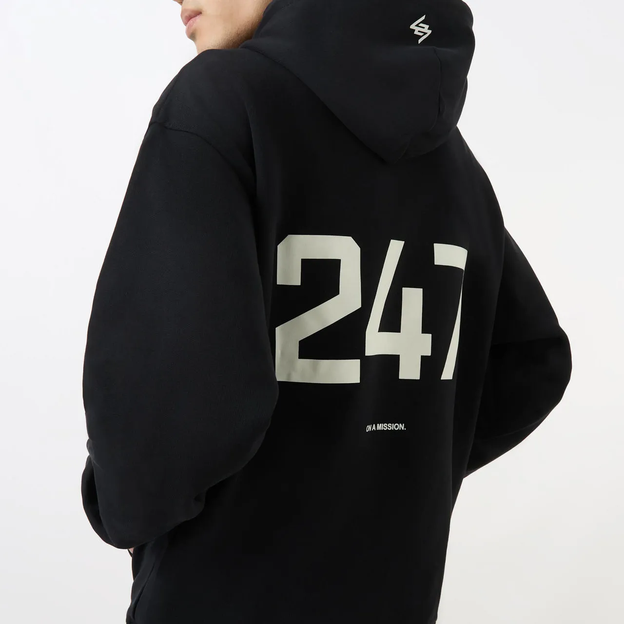 247 BY REPRESENT Gym Logo Drawstring Hoodie - Black