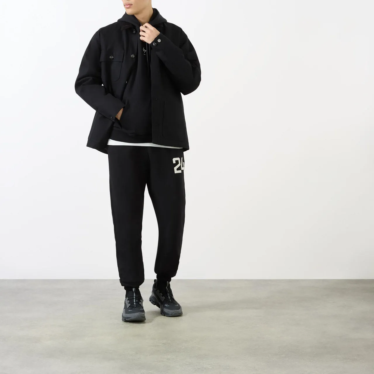 247 BY REPRESENT Gym Logo Drawstring Hoodie - Black