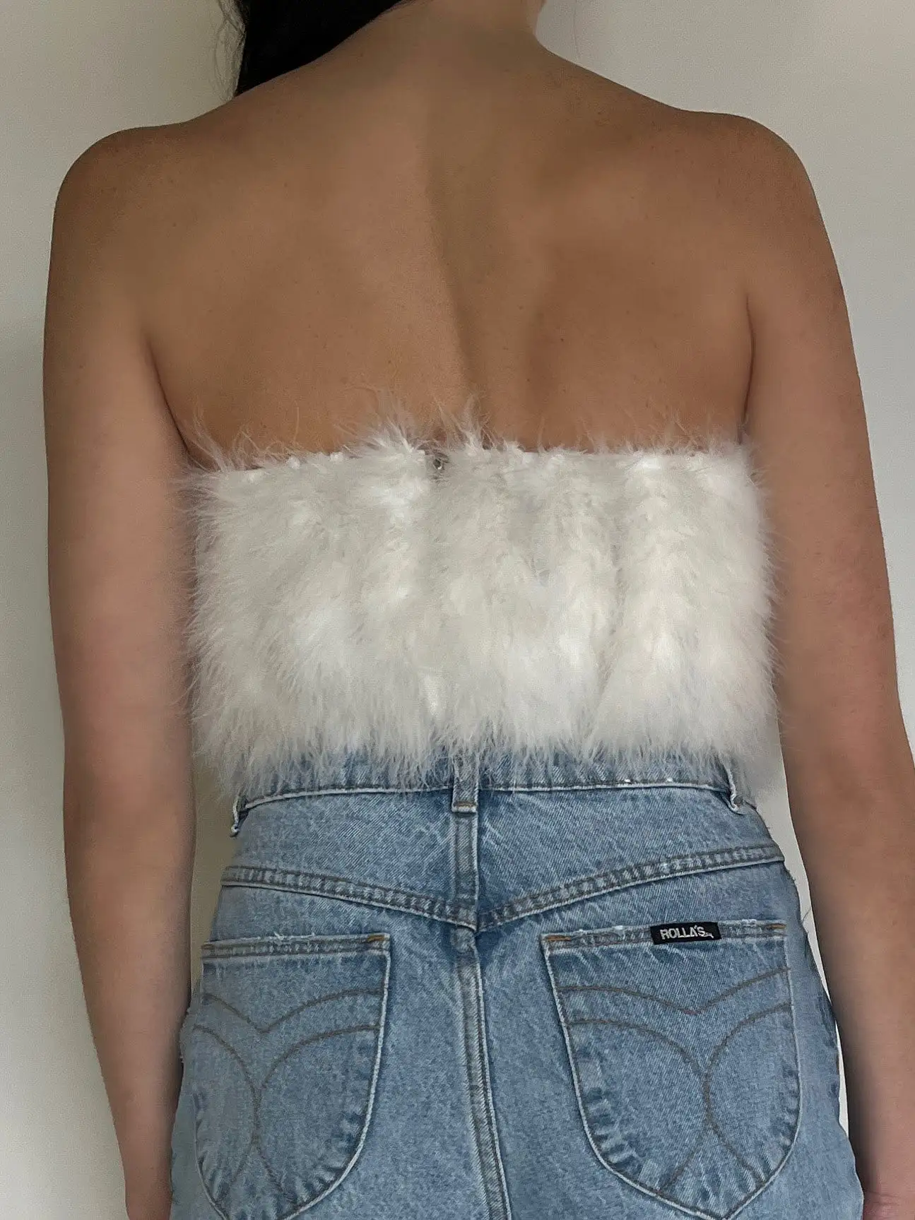 27 Feather Corset Tube Top