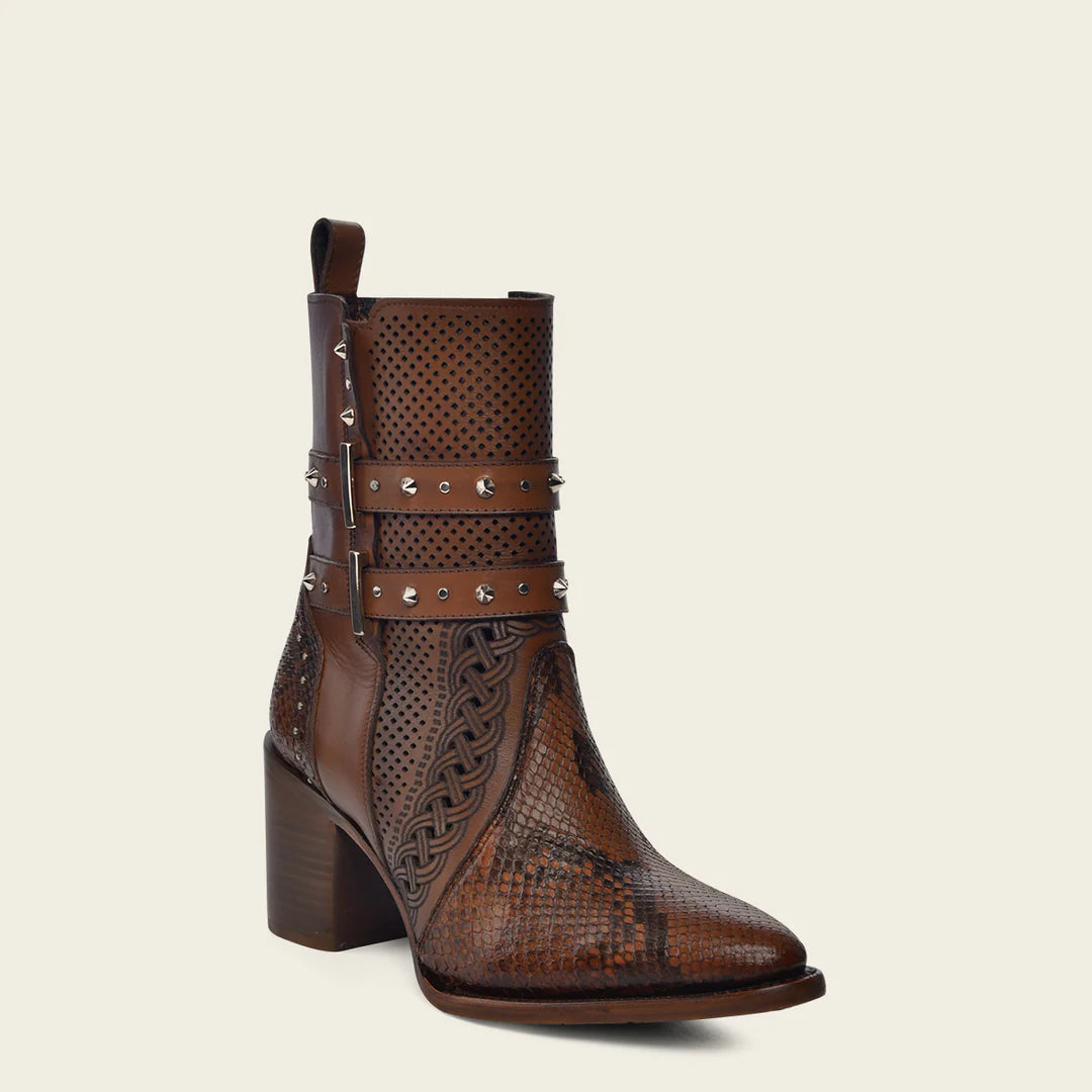 4Q14PH - Cuadra honey western fashion python skin boots for women