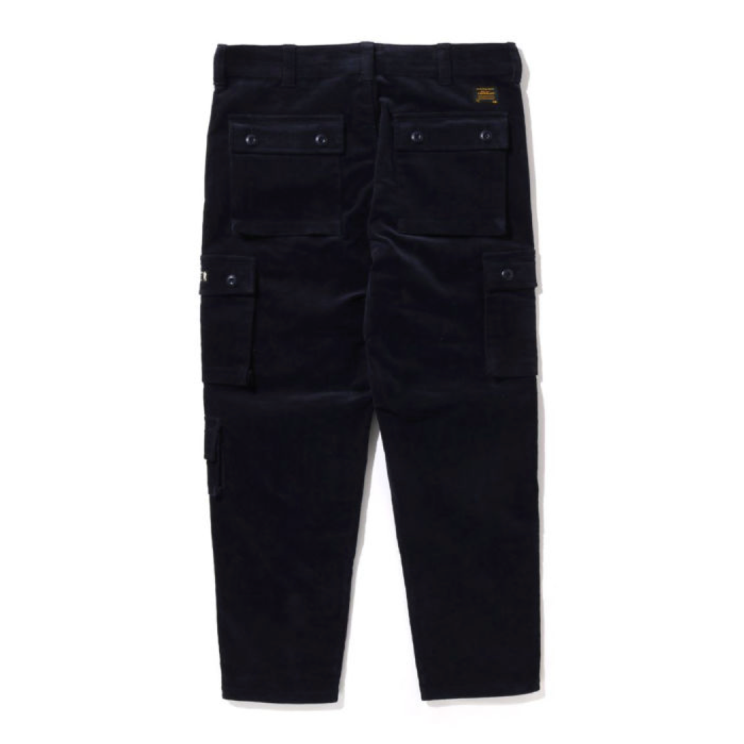 A BATHING APE CORDUROY CARGO PANTS - NAVY