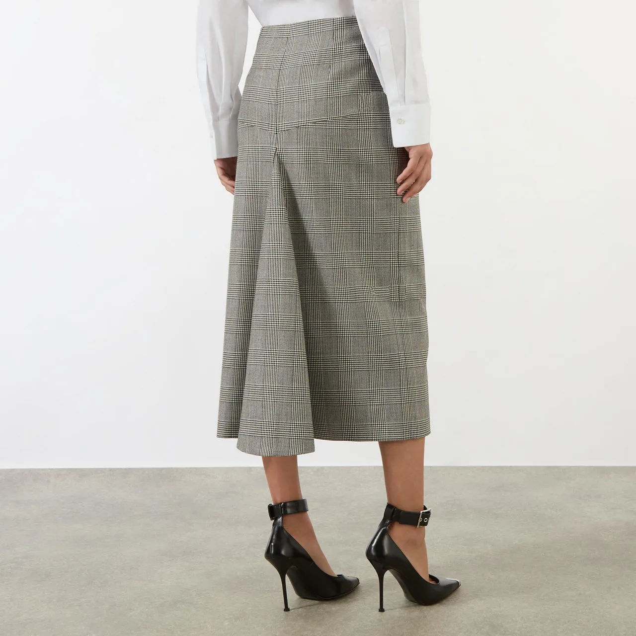 ALEXANDER MCQUEEN High-Rise Check Pencil Skirt - Black