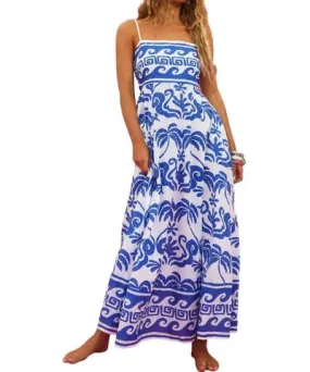 Beach Riot Rianne Dress In Blue/white