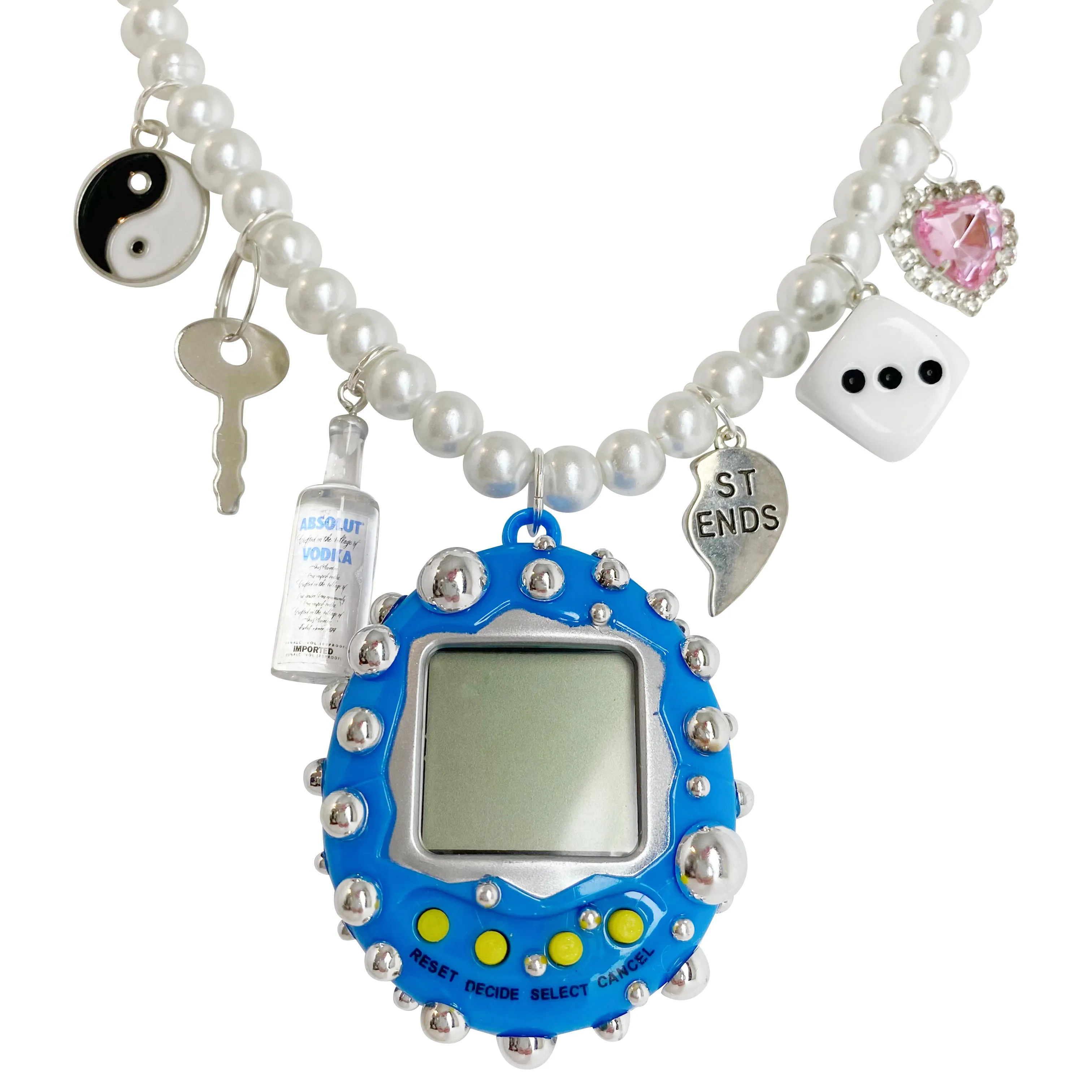 Bedazzled Cyber Pet Charm Necklace