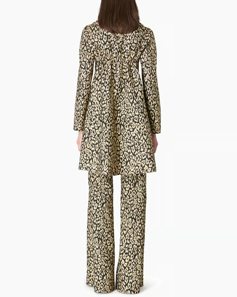 Black and Gold Leopard Trapeze Coat