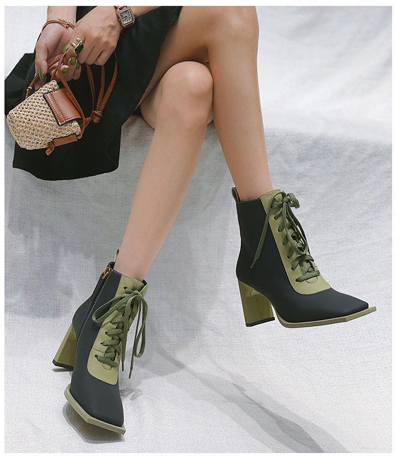 Block Lace-Up Women Boots