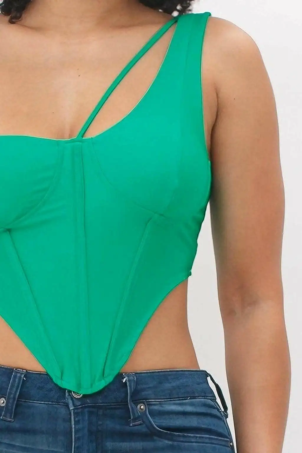 Bodice Corset Style One Shoulder Tops