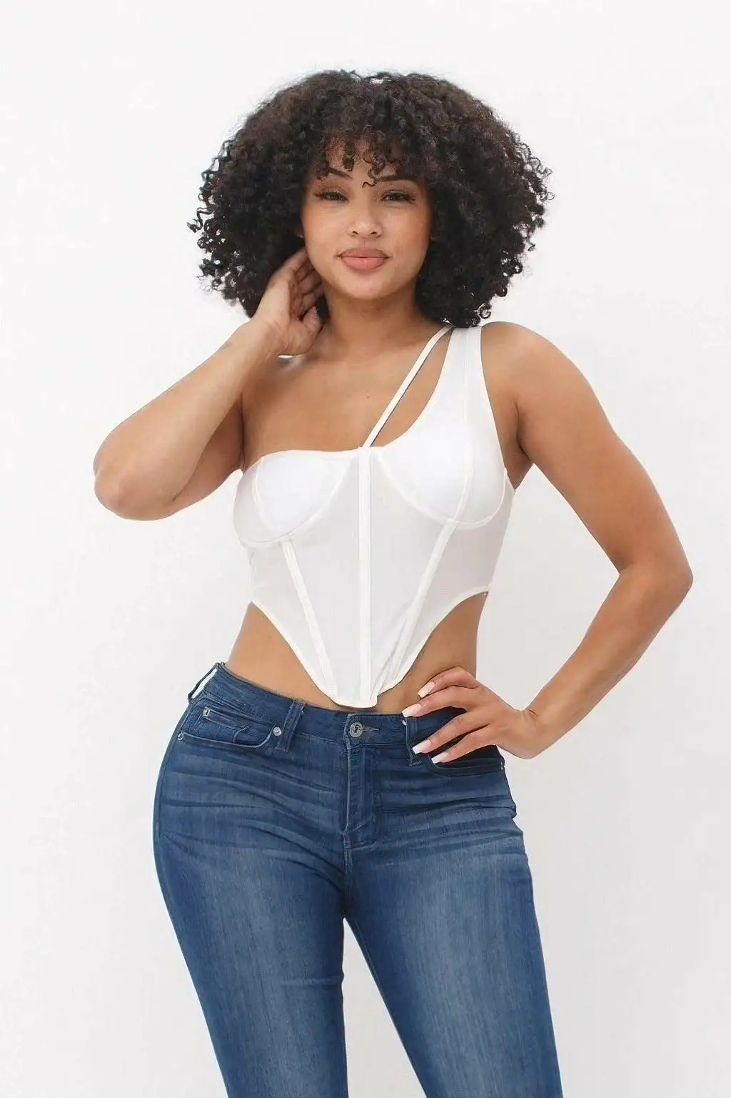 Bodice Corset Style One Shoulder Tops