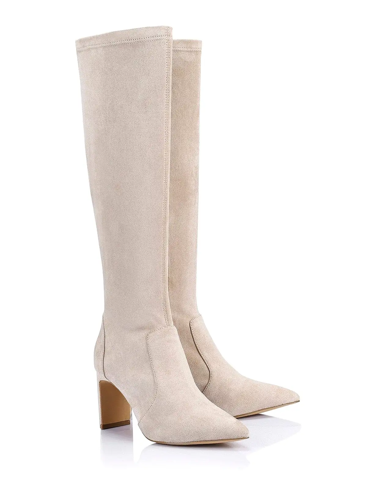 Bradley Tall Boots - Stone Stretch Microsuede