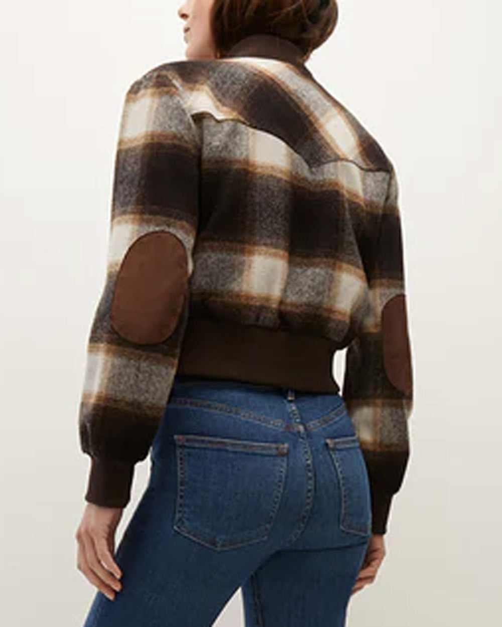 Brown Stanley Plaid Bomber Jacket