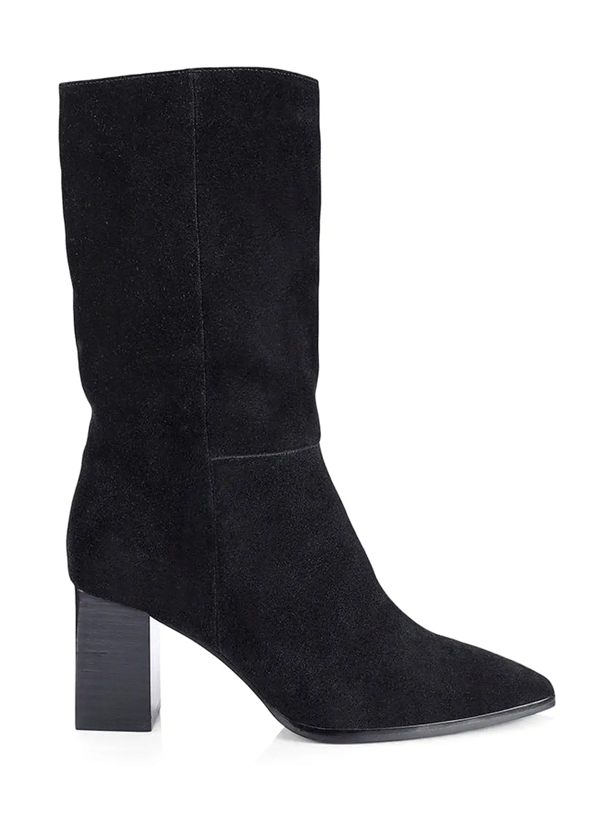 Bumper Mid Calf Boots - Black Suede