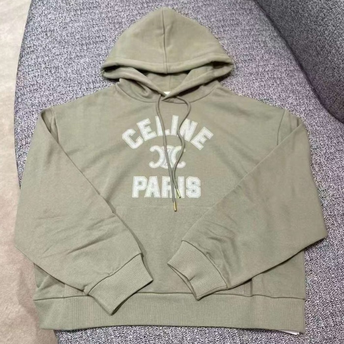 CELINE  |celine paris loose hoodie in cotton fleece