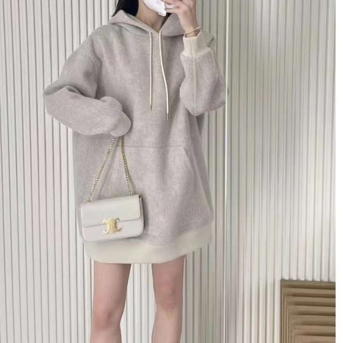 CELINE  |long hoodie in llama