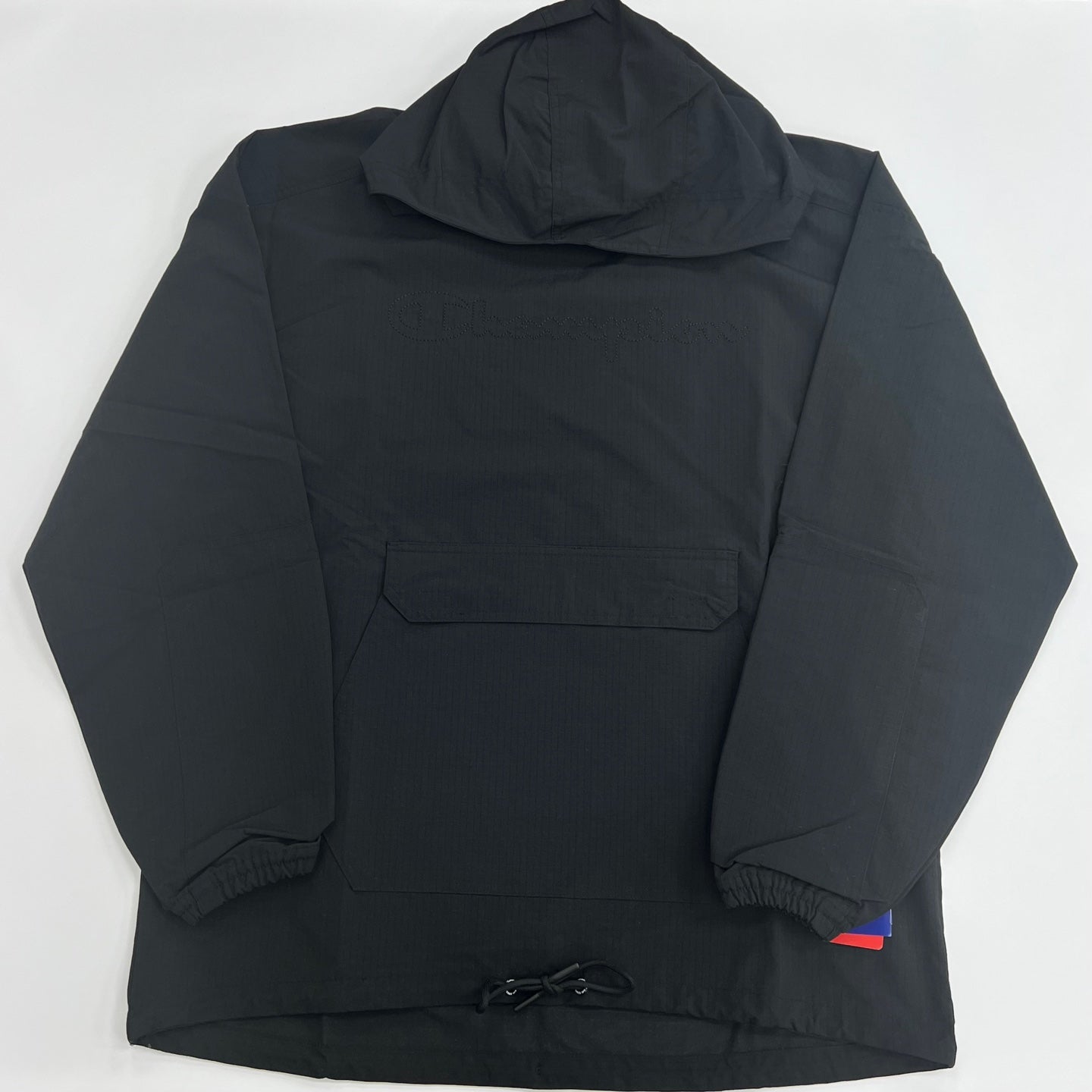 Champion Ripstop Anorak Script Dash Embroidered Jacket - BLACK