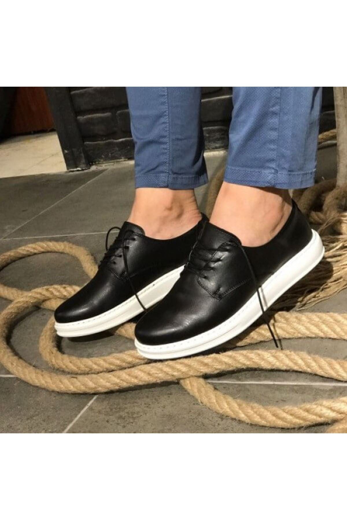 Chekich Men's Lace-up Black Shoes ch003