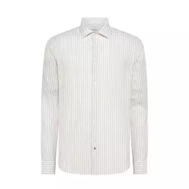 Clamenc shirt Stripe Voile Cotton Linen