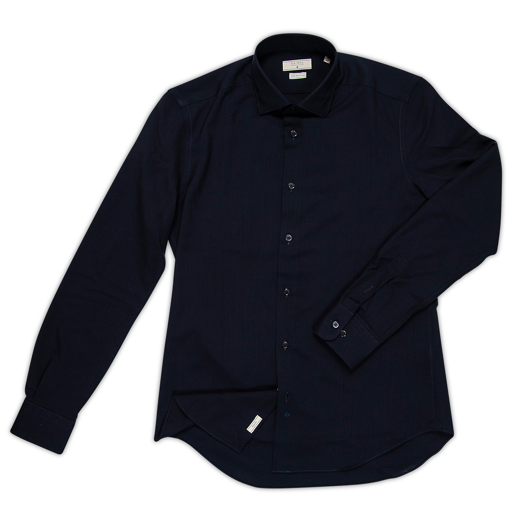 Clamenc twill wool shirt (dark blue)