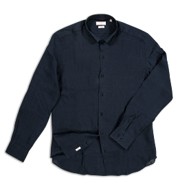 Conrad Golden Linen shirt (dark blue)