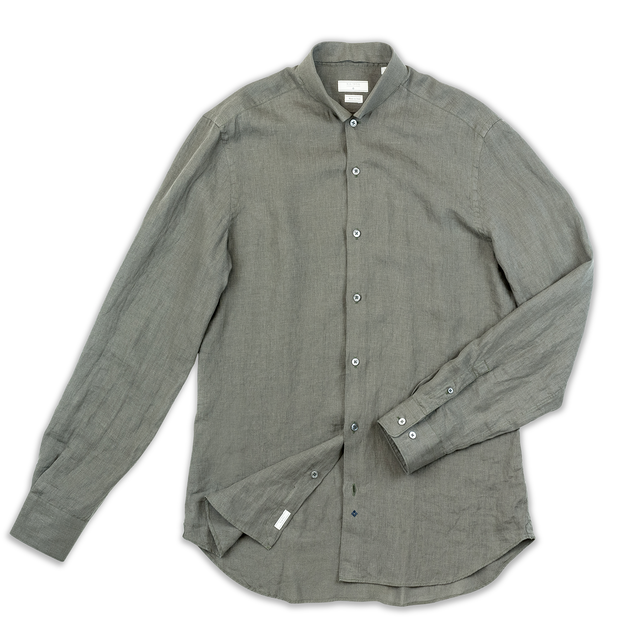 Conrad golden linen shirt (old green)