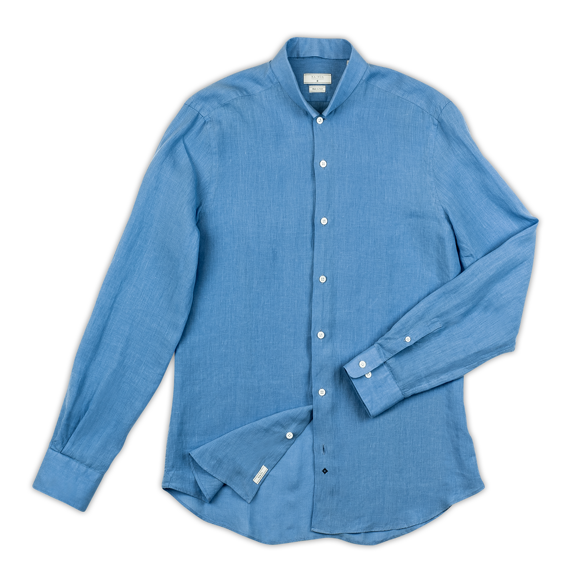 Conrad golden linen shirt (river blue)