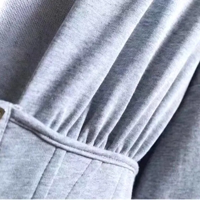 Corset Hoodie Sweatshirt in Gray