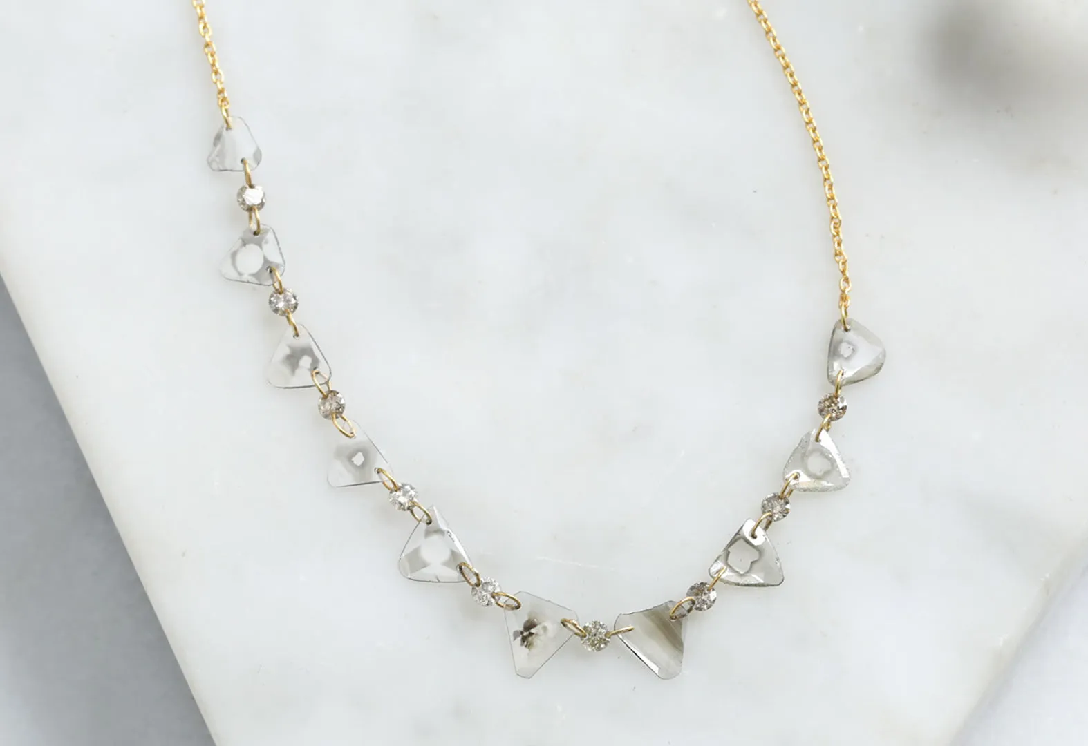 Custom Diamond Slice Pennant Necklace