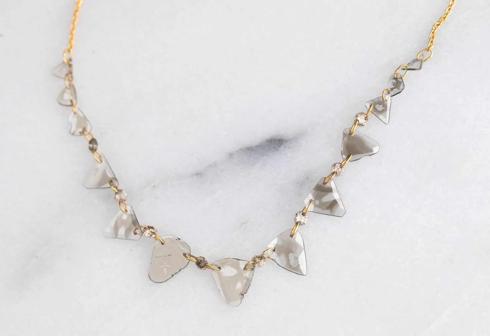 Custom Diamond Slice Pennant Necklace