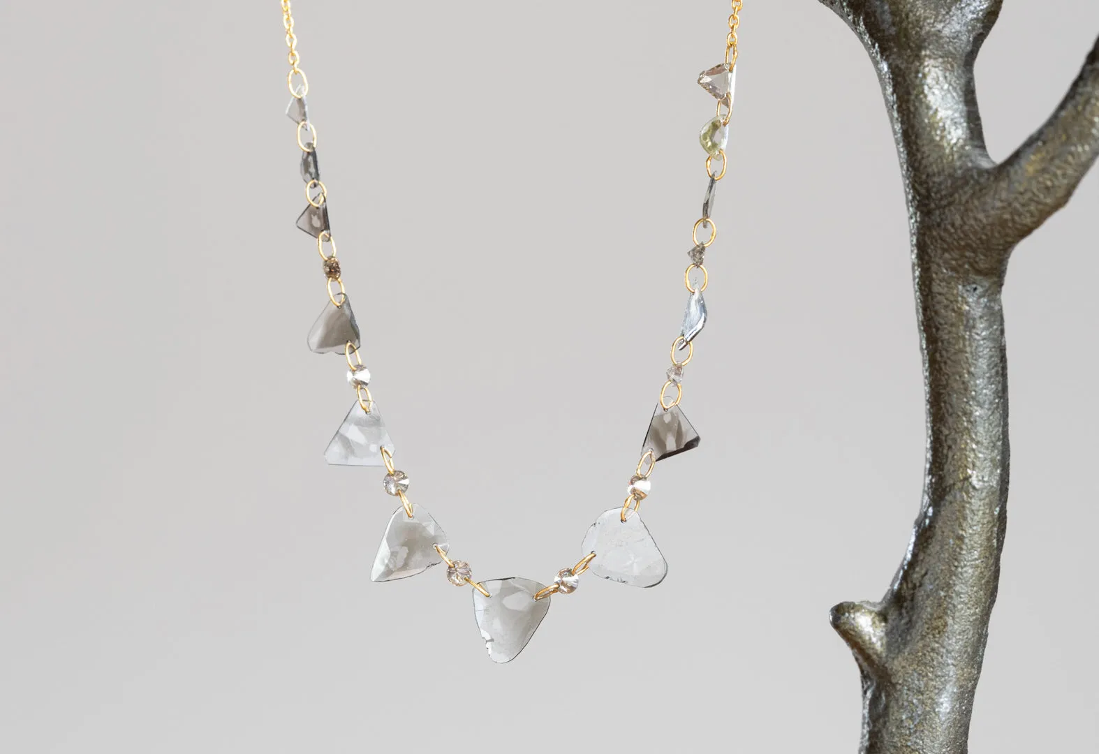 Custom Diamond Slice Pennant Necklace