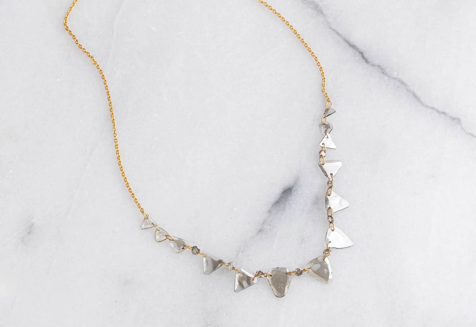 Custom Diamond Slice Pennant Necklace