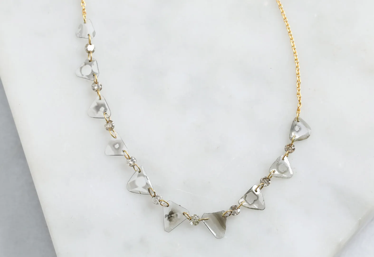 Custom Diamond Slice Pennant Necklace