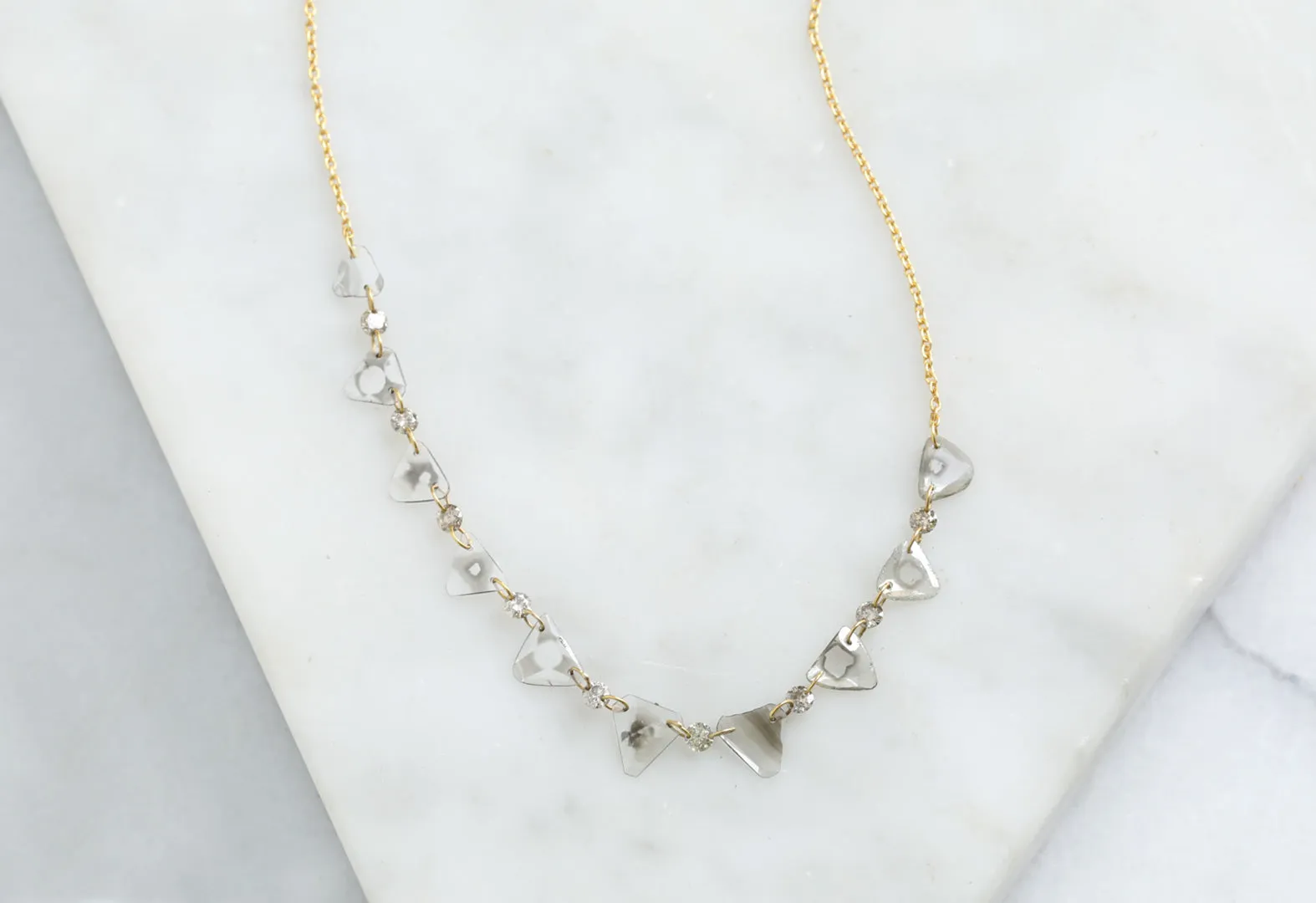 Custom Diamond Slice Pennant Necklace