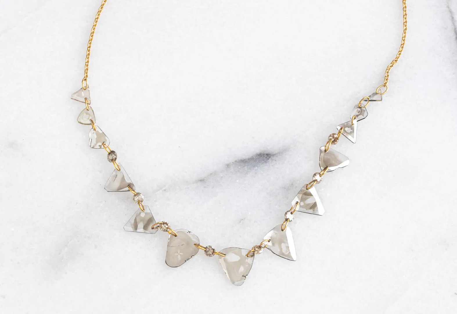 Custom Diamond Slice Pennant Necklace