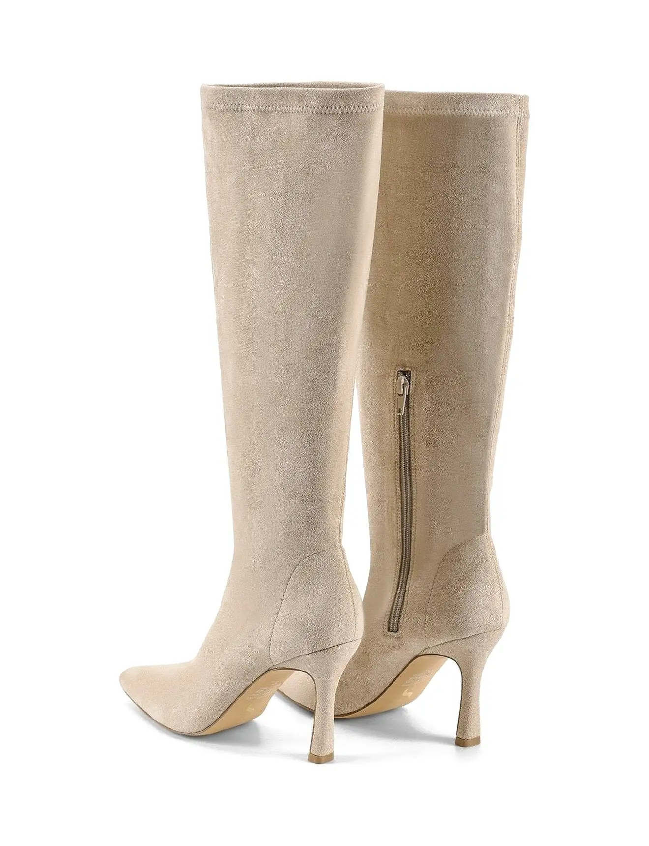 Divine Knee High Stretch Boots - Stone Micro