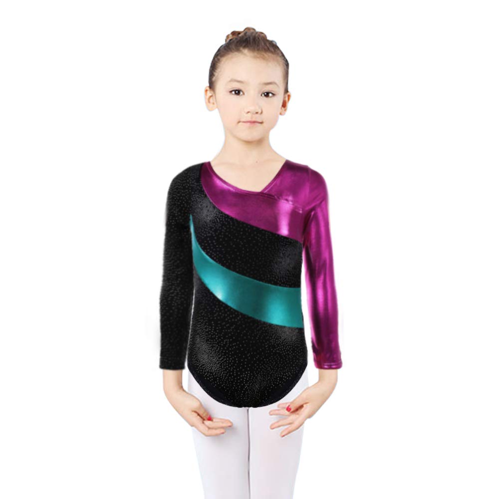 DoGeek Gymnastics Leotard Colorful Stripes Ballet Dance clothes Girls Athletic Leotard for Child