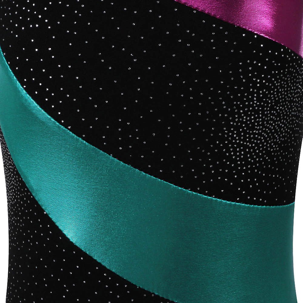 DoGeek Gymnastics Leotard Colorful Stripes Ballet Dance clothes Girls Athletic Leotard for Child