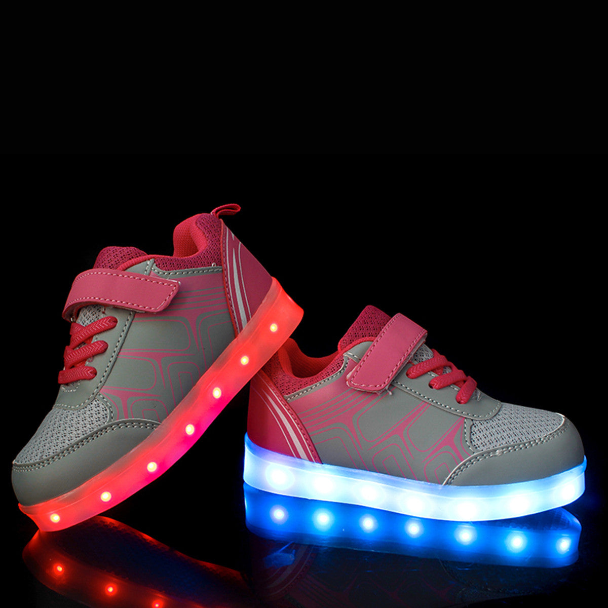 DoGeek Kids Light Up Shoes Mesh Net Design, for Boys and Girls, 7 Colors LED Light, Rechargeable (Choose Half Size Up)