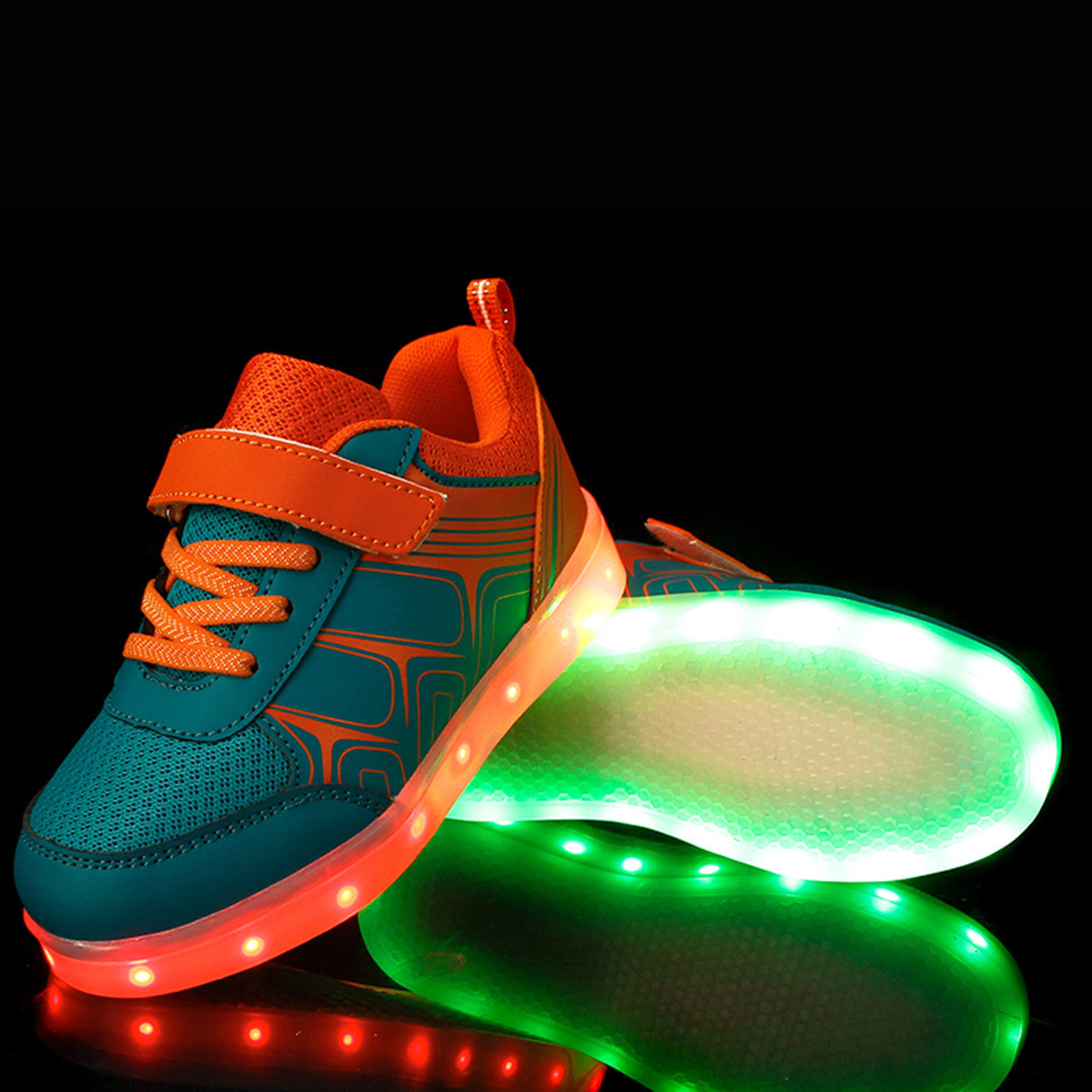 DoGeek Kids Light Up Shoes Mesh Net Design, for Boys and Girls, 7 Colors LED Light, Rechargeable (Choose Half Size Up)