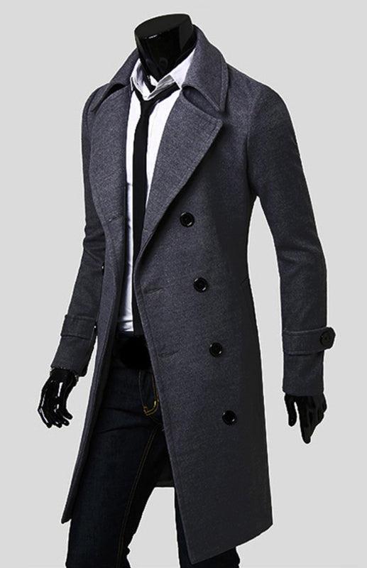 Double Breasted  Wool Men Winter Coat