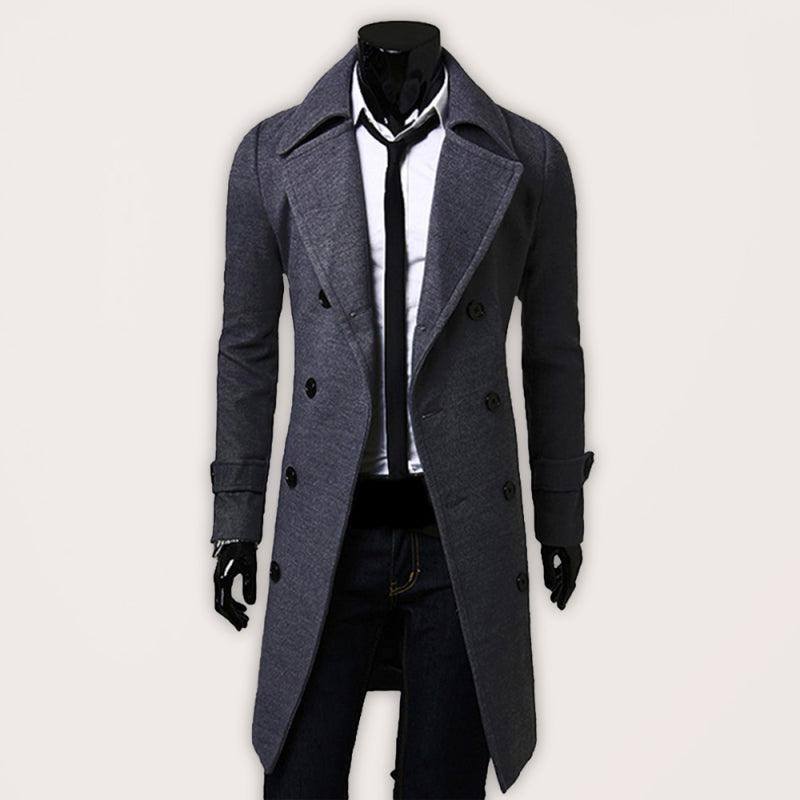 Double Breasted  Wool Men Winter Coat