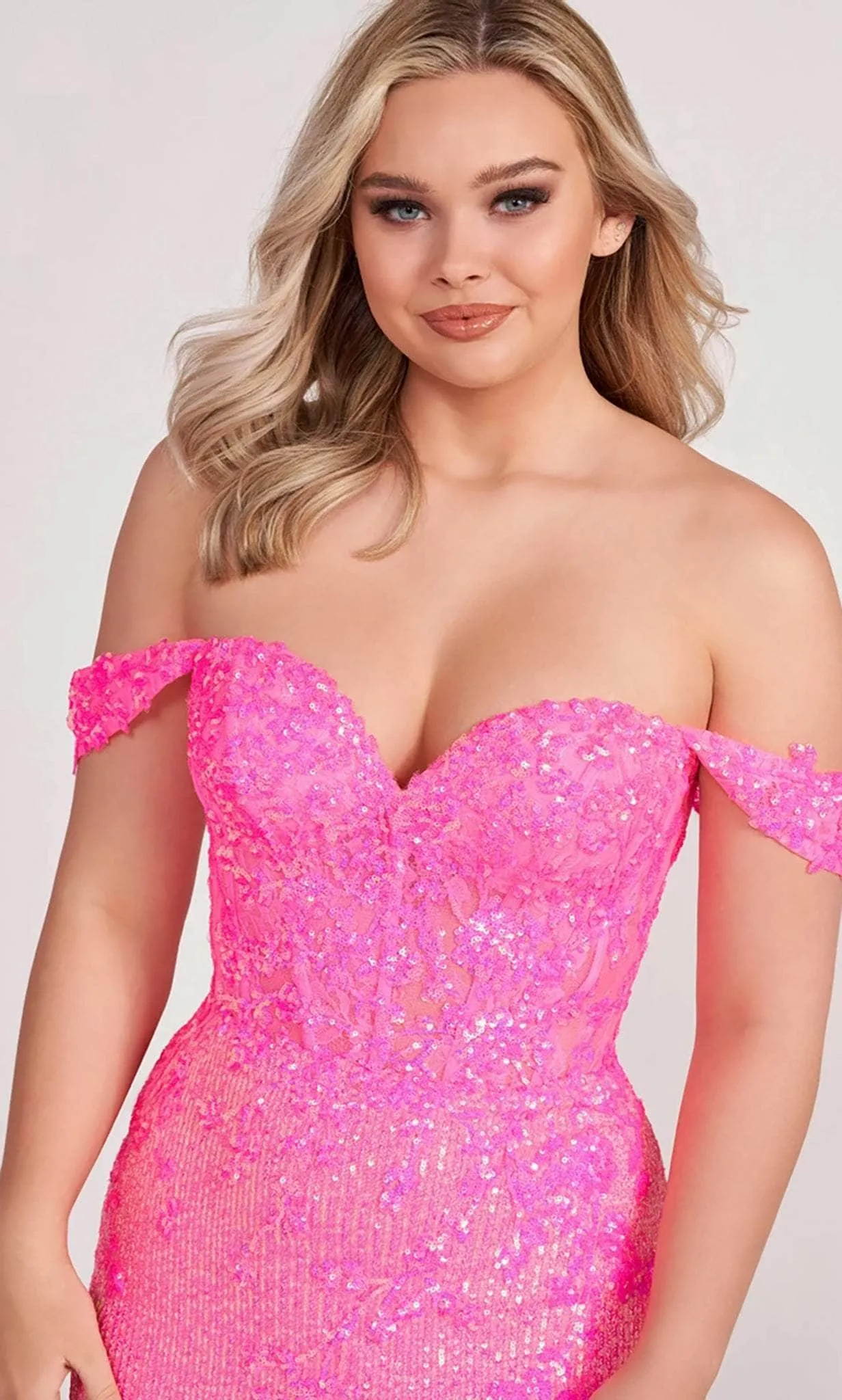 Ellie Wilde EW34012 - Sequin Embellished Corset Evening Dress