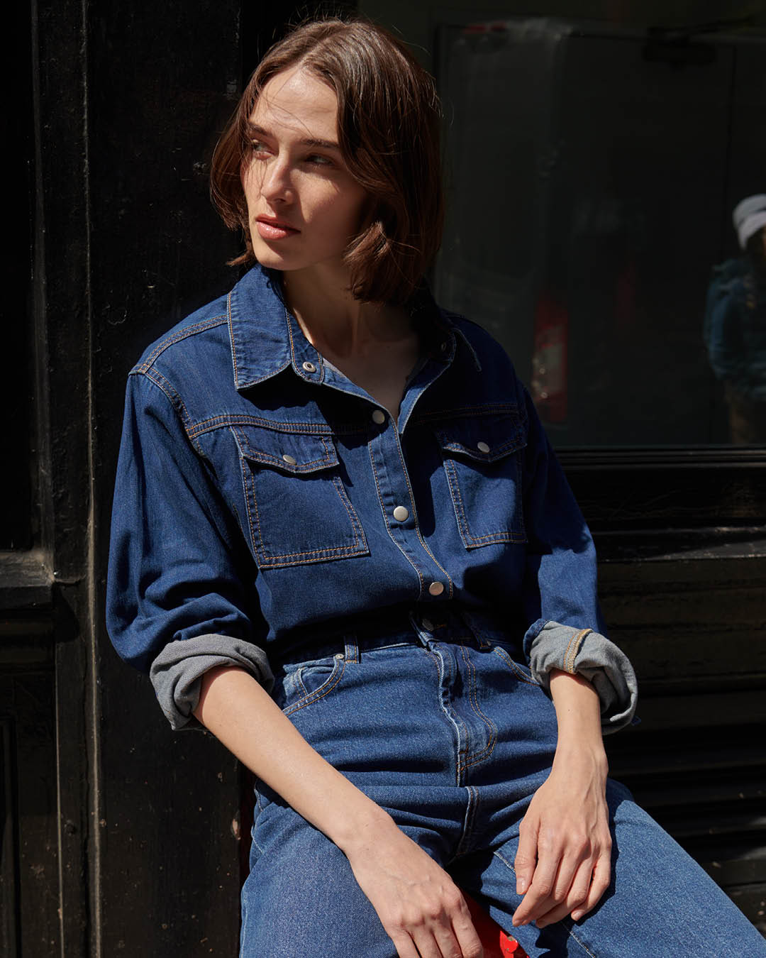 ESSENTIAL DENIM SHIRT - MID INDIGO