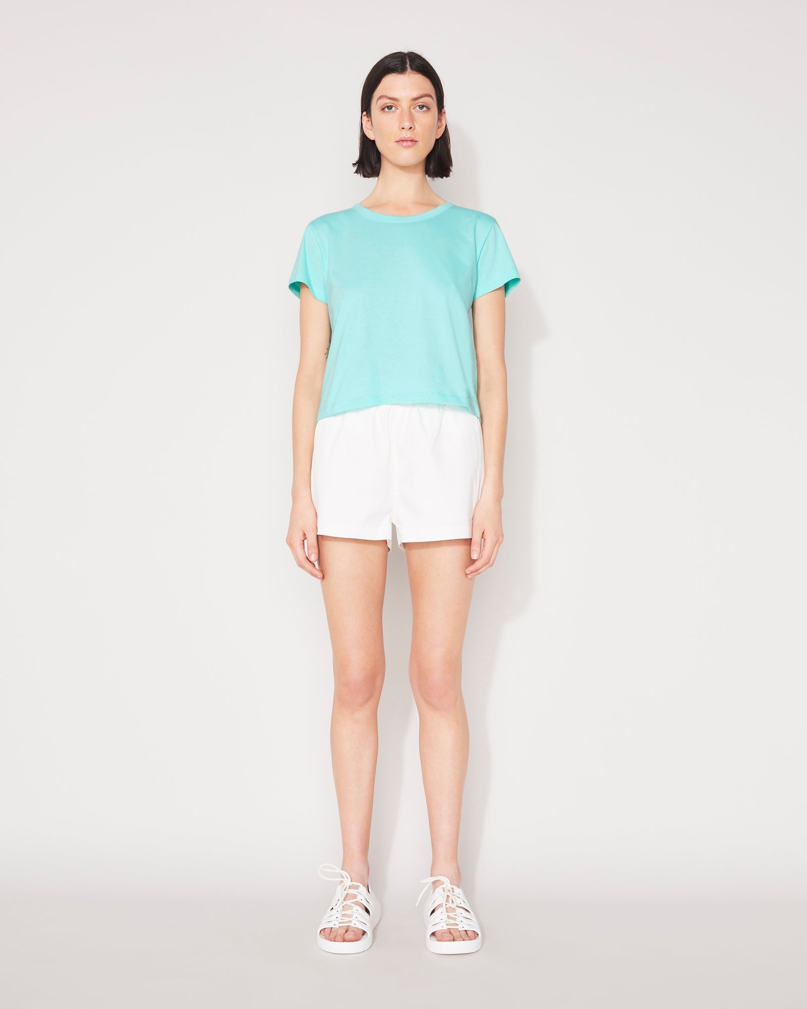 ESSENTIAL SHRUNKEN T-SHIRT - ARUBA BLUE