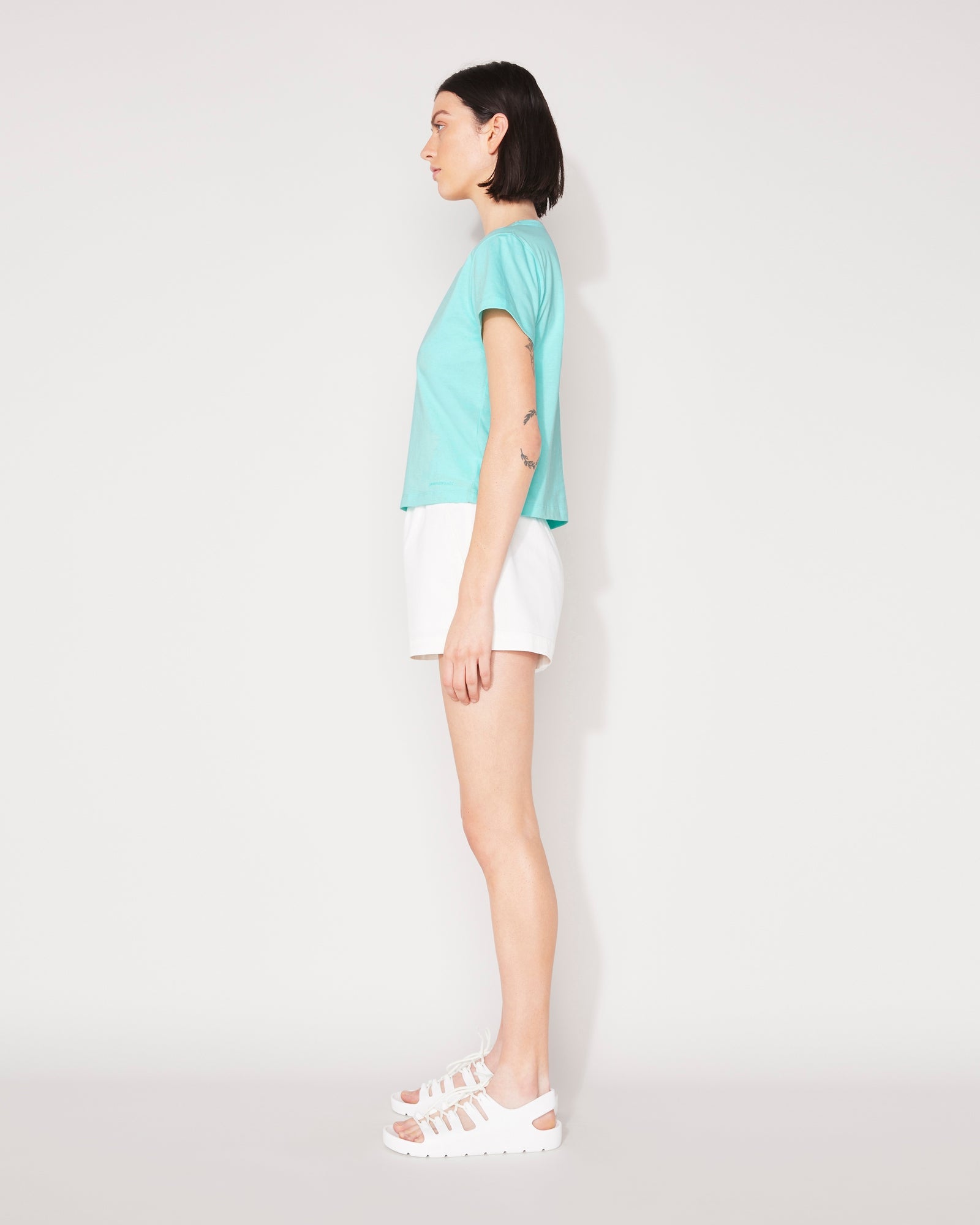 ESSENTIAL SHRUNKEN T-SHIRT - ARUBA BLUE