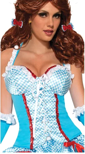 Farm Girl Corset-Std, Blue, White Standard