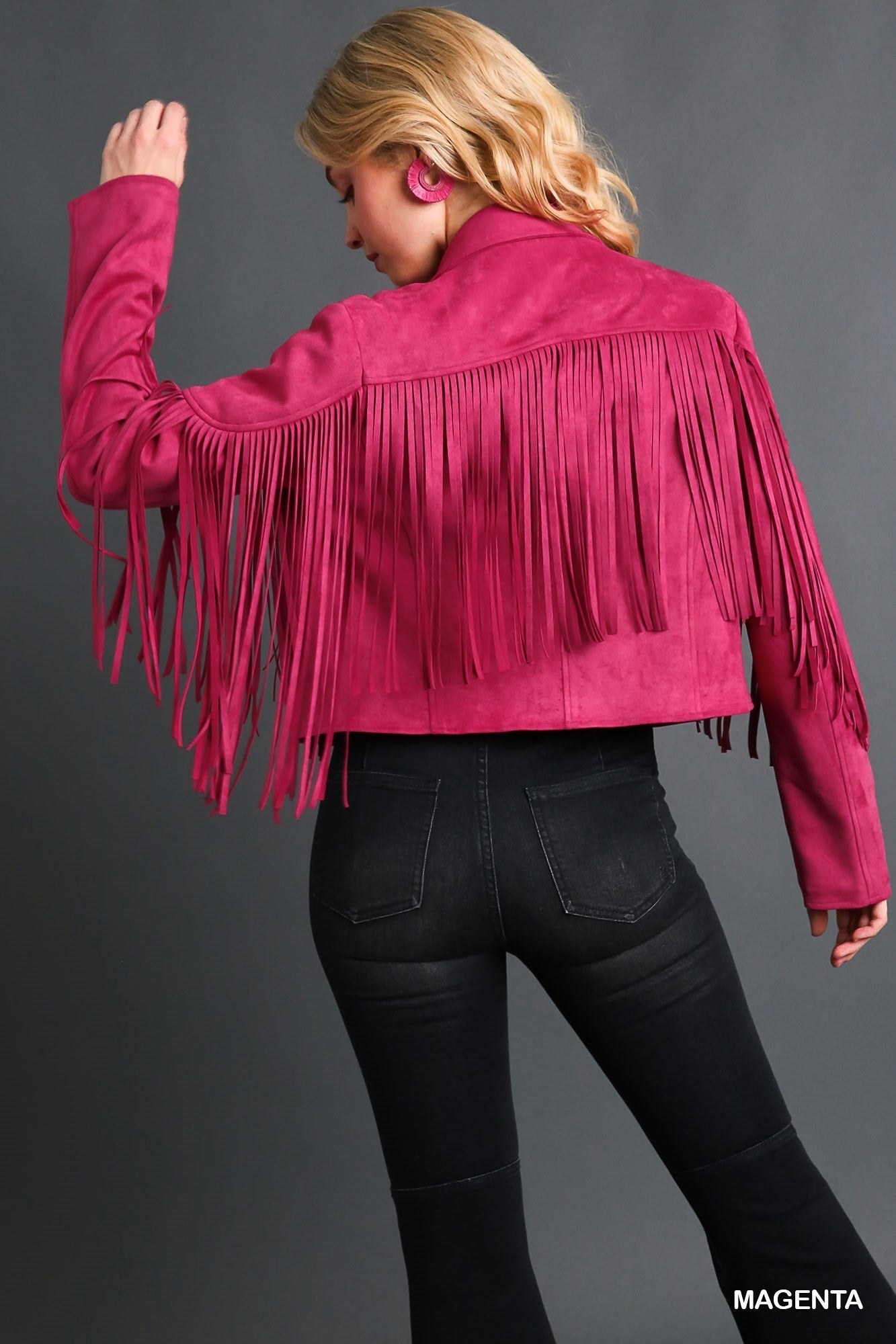 Faux Suede Fringe Jacket