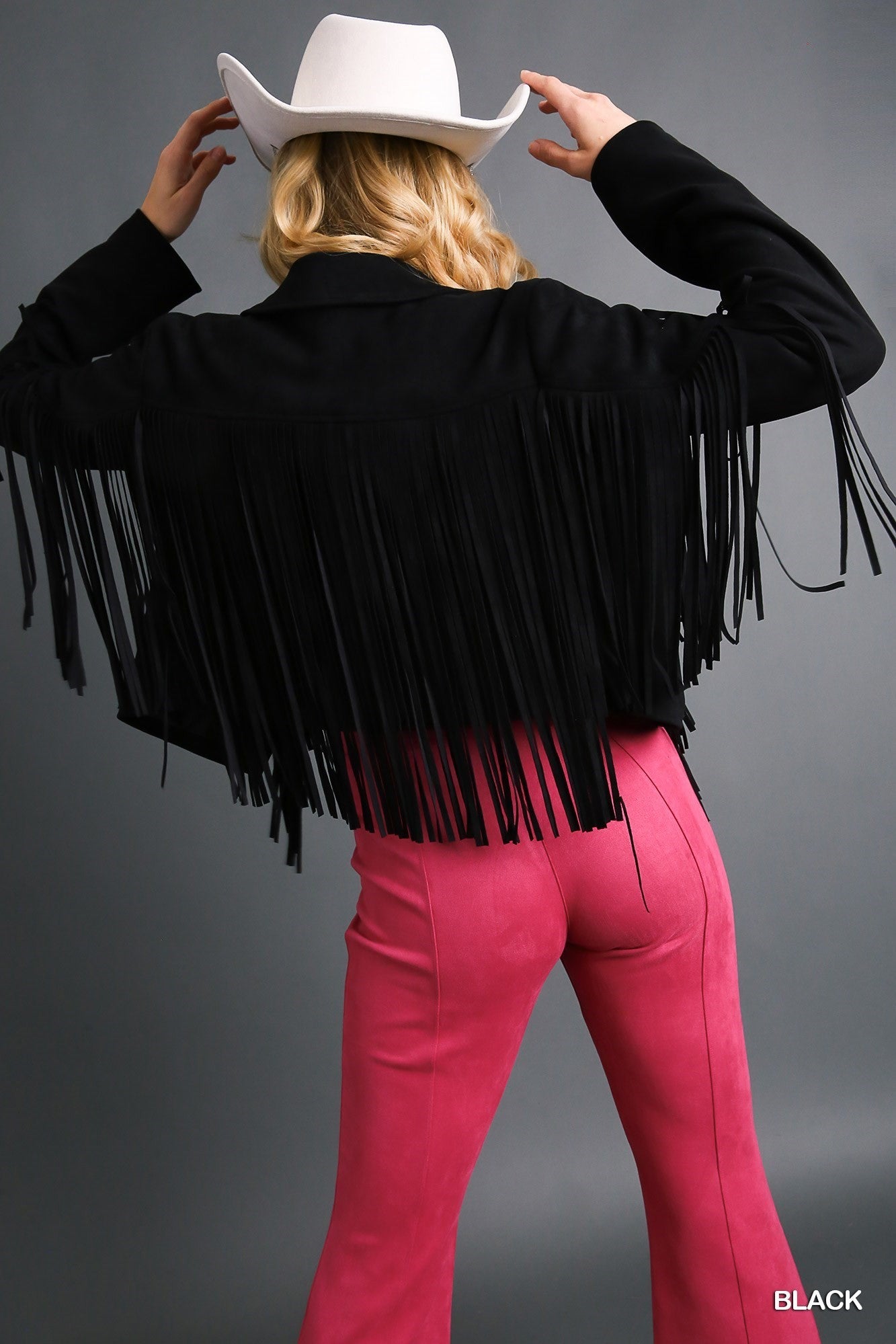 Faux Suede Fringe Jacket