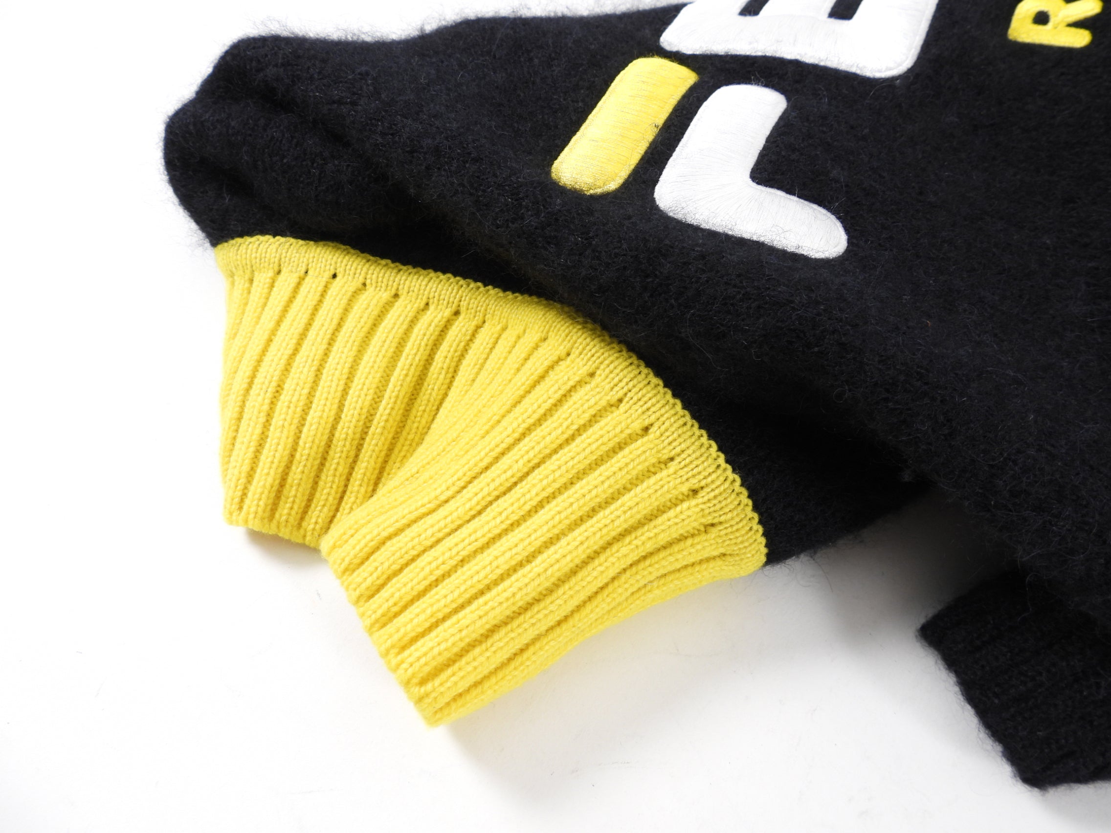 Fendi x Fila Limited Edition Black and Yellow Mohair Sweater - L / XL