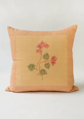 Framed Bougainvillea Linen Pillow